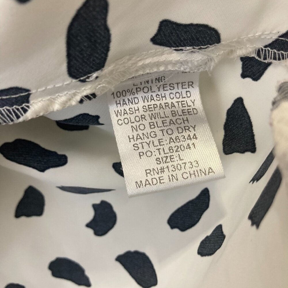 Umgee Dalmatian Tiered Ruffle Dress Size Large White Polka Dot 3/4 Sleeve Spring - Picture 4 of 13